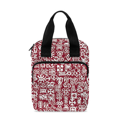 Red African Adinkra Tribe Symbols Bible Tote Bag