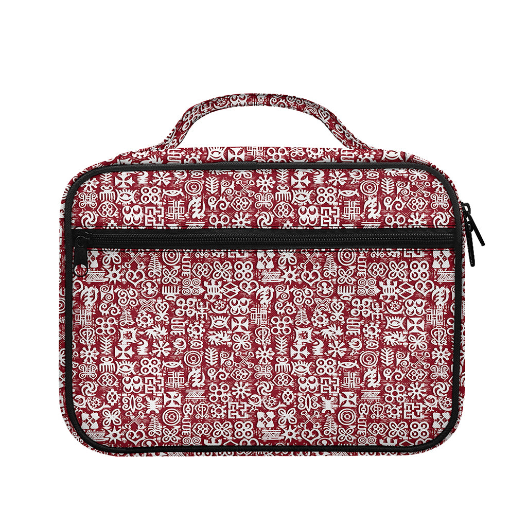 Red African Adinkra Tribe Symbols Briefcase Bible Bag