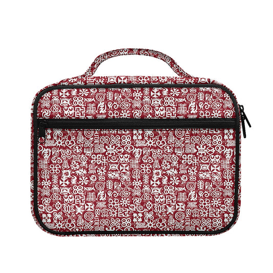 Red African Adinkra Tribe Symbols Briefcase Bible Bag