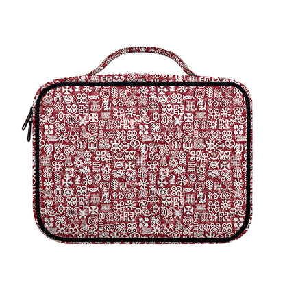 Red African Adinkra Tribe Symbols Briefcase Bible Bag