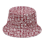 Red African Adinkra Tribe Symbols Bucket Hat