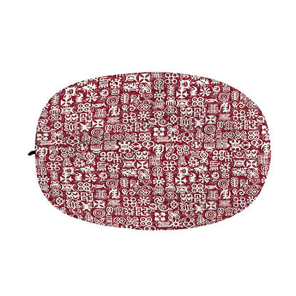 Red African Adinkra Tribe Symbols Car Side Mirror Covers