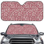 Red African Adinkra Tribe Symbols Car Windshield Sun Shade