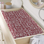 Red African Adinkra Tribe Symbols Changing Pad Cover