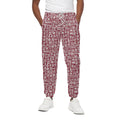 Red African Adinkra Tribe Symbols Cotton Sweatpants
