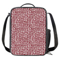 Red African Adinkra Tribe Symbols Crossbody Lunch Bag