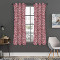Red African Adinkra Tribe Symbols Grommet Curtain Panels