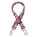 Red African Adinkra Tribe Symbols Dog Seat Belt