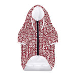 Red African Adinkra Tribe Symbols Dog Zip Up Hoodie