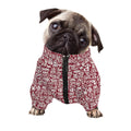 Red African Adinkra Tribe Symbols Dog Zip Up Jacket