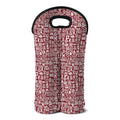 Red African Adinkra Tribe Symbols Double Neoprene Wine Tote