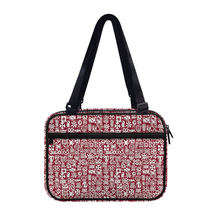 Red African Adinkra Tribe Symbols Double Strap Bible Bag