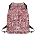 Red African Adinkra Tribe Symbols Drawstring Backpack