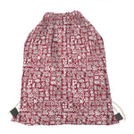 Red African Adinkra Tribe Symbols Drawstring Bag