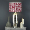 Red African Adinkra Tribe Symbols Drum Lamp Shade
