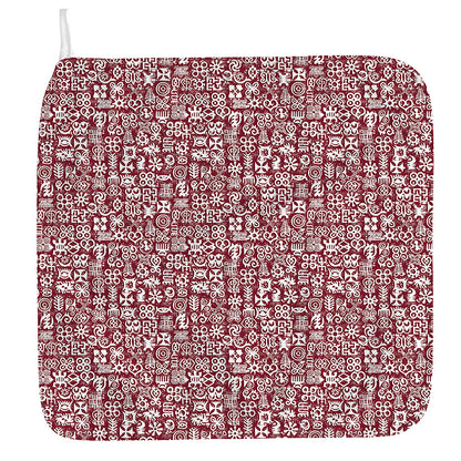 Red African Adinkra Tribe Symbols Hand Towel