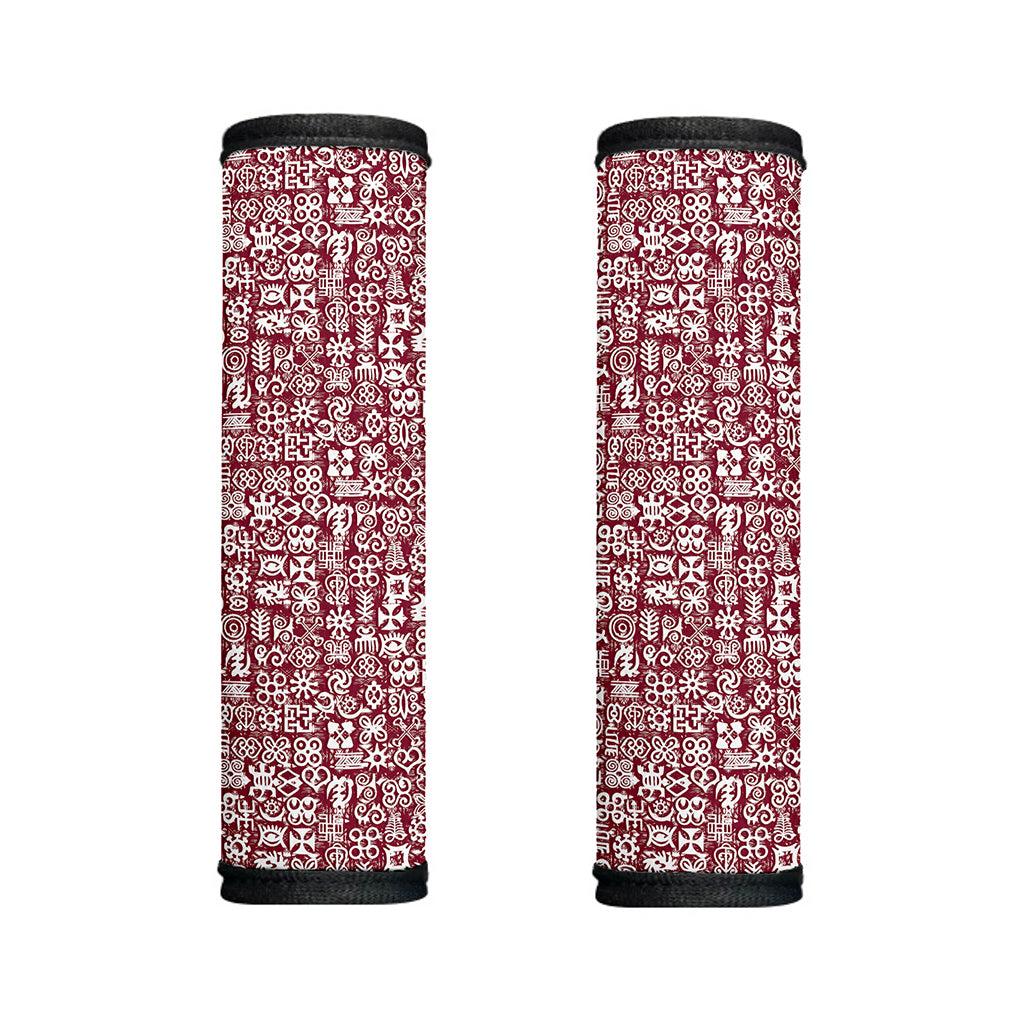 Red African Adinkra Tribe Symbols Handle Covers