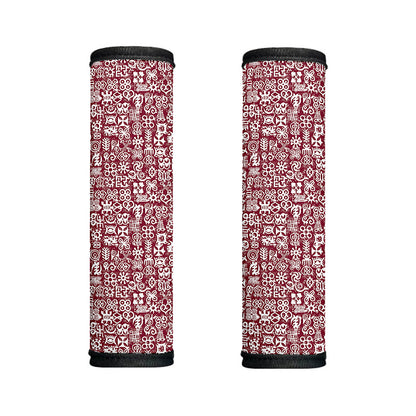 Red African Adinkra Tribe Symbols Handle Covers