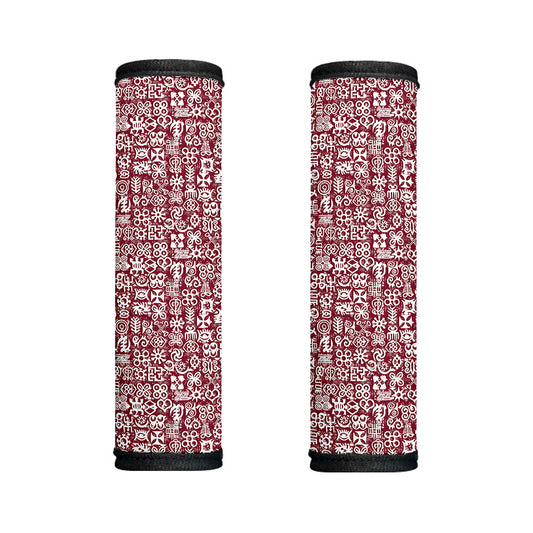 Red African Adinkra Tribe Symbols Handle Covers