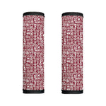 Red African Adinkra Tribe Symbols Handle Covers