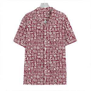 Red African Adinkra Tribe Symbols Hawaiian Shirt