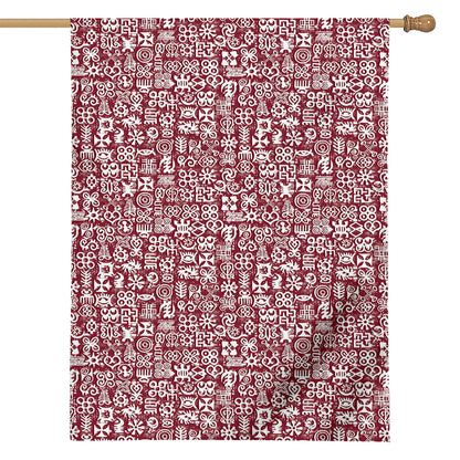 Red African Adinkra Tribe Symbols House Flag