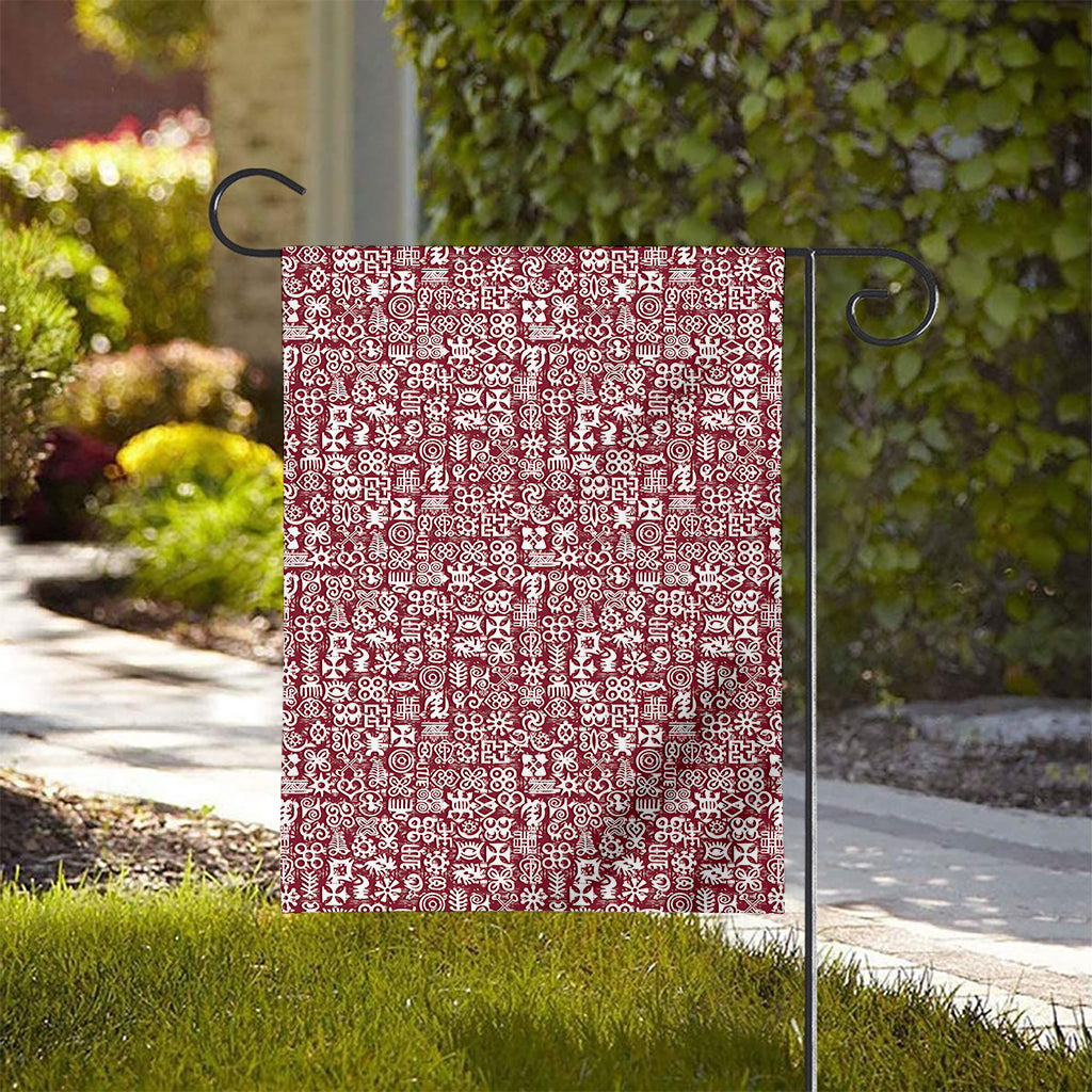 Red African Adinkra Tribe Symbols House Flag