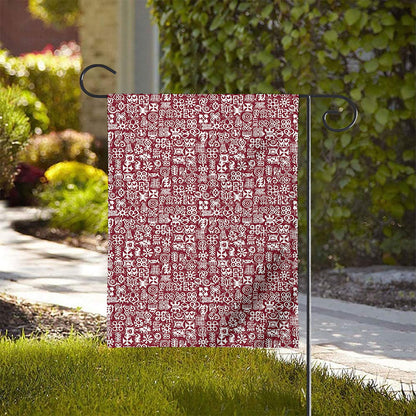 Red African Adinkra Tribe Symbols House Flag