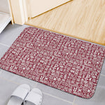 Red African Adinkra Tribe Symbols Indoor Door Mat