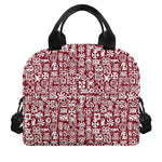 Red African Adinkra Tribe Symbols Insulated Lunch Bag