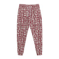 Red African Adinkra Tribe Symbols Jogger Pants