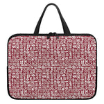 Red African Adinkra Tribe Symbols Laptop Sleeve With Handle