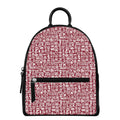 Red African Adinkra Tribe Symbols Leather Backpack