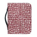 Red African Adinkra Tribe Symbols Leather Bible Cover