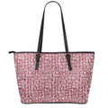 Red African Adinkra Tribe Symbols Leather Tote Bag With Zipper
