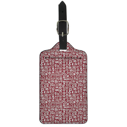 Red African Adinkra Tribe Symbols Luggage Tag
