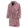 Red African Adinkra Tribe Symbols Men's Bathrobe