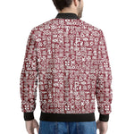 Red African Adinkra Tribe Symbols Men's Bomber Jacket