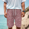 Red African Adinkra Tribe Symbols Men's Cargo Shorts