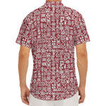 Red African Adinkra Tribe Symbols Men's Deep V-Neck Shirt