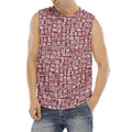 Red African Adinkra Tribe Symbols Men's Fitness Tank Top