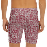 Red African Adinkra Tribe Symbols Men's Long Boxer Briefs