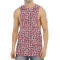 Red African Adinkra Tribe Symbols Men's Muscle Tank Top