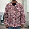 Red African Adinkra Tribe Symbols Men's Shirt Jacket