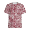 Red African Adinkra Tribe Symbols Men's Athletic T-Shirt