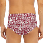 Red African Adinkra Tribe Symbols Men's Triangle Swim Briefs