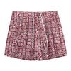 Red African Adinkra Tribe Symbols Mesh Shorts