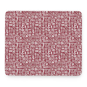 Red African Adinkra Tribe Symbols Mouse Pad