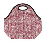 Red African Adinkra Tribe Symbols Neoprene Lunch Bag