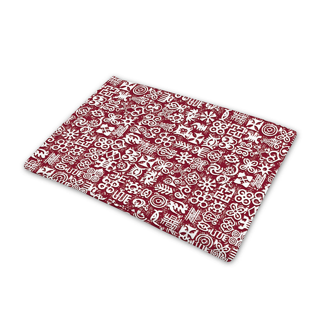 Red African Adinkra Tribe Symbols Pet Cooling Mat Cover